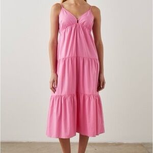 👗50% OFF! Rails Woman’s Pink Cotton Avril Midi Tiered Dress